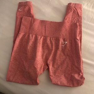 Pink/Salmon colored gym shark leggings